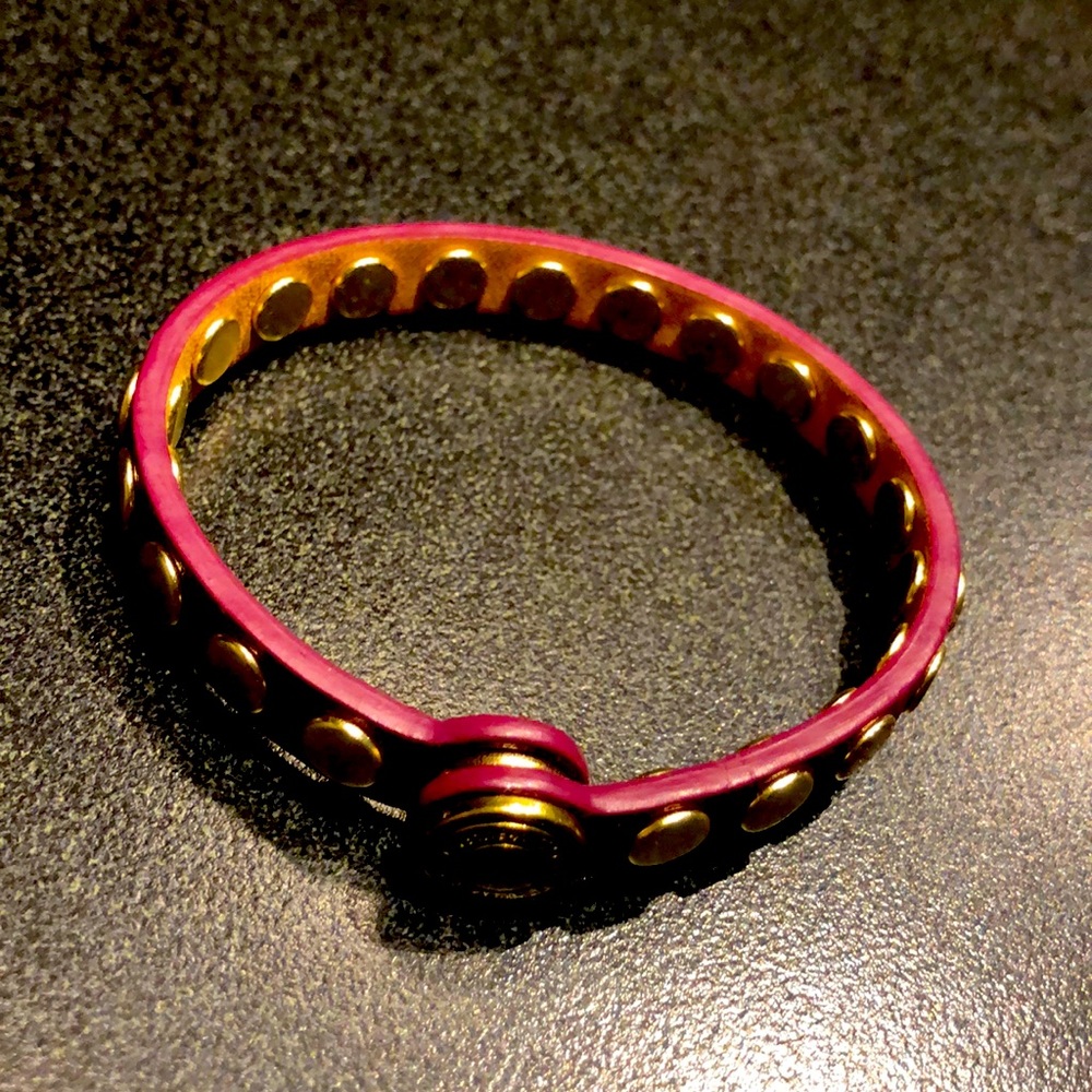 COACH studded leather bracelet